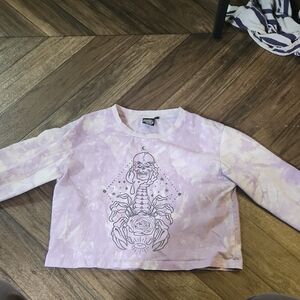 Santa Cruz Skateboards Lavender Tie-Dye Long Sleeve Crop Top
